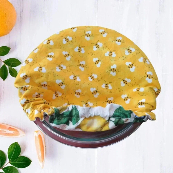 Kitchenaid Bowl Cover, Bee and Lemon Reversible Mixer Cover - Picture 1 of 4